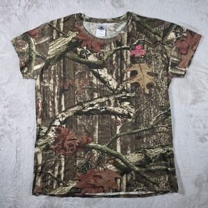 Mossy Oak Break-Up Infinity T-Shirt Women XL Brown Camo Hunting Outdoor Tee